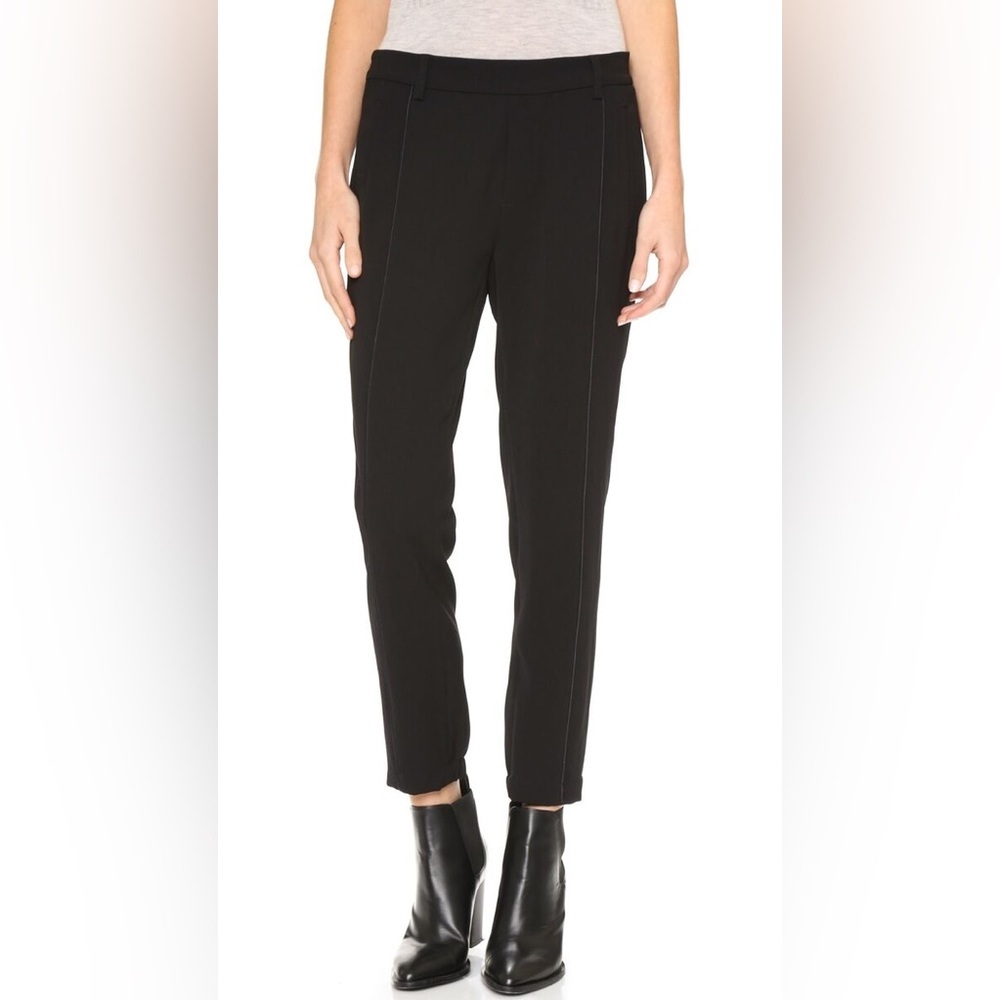 Vince. Black Relaxed Satin Pipe Trousers size XS